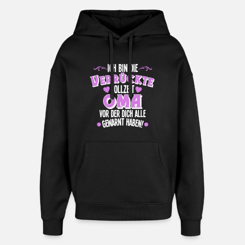 Oma - Oversized Unisex Hoodie von Stanley/Stella - Schwarz