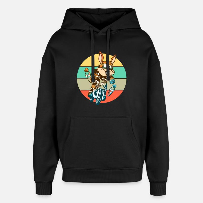Cadeau de motocross lapin lapin - Sweat à capuche unisexe Stanley/Stella Oversized - noir