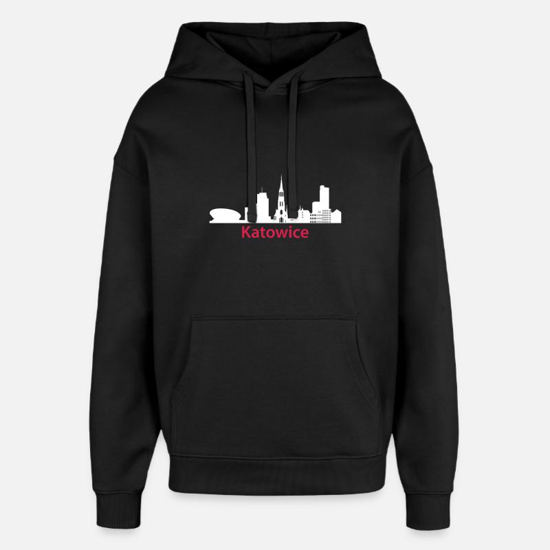 Katowice Pologne Capitale Skyline Katowice Pols - Sweat à capuche unisexe Stanley/Stella Oversized - noir