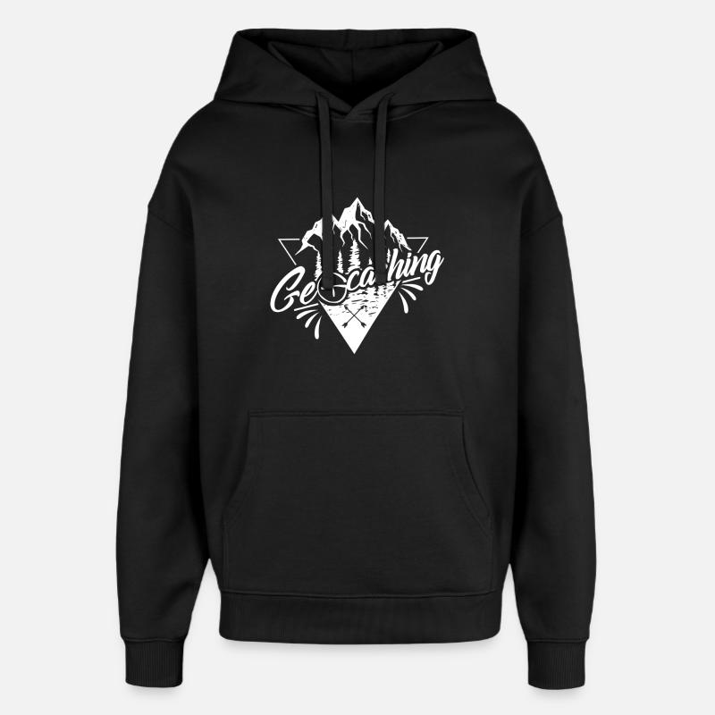 Géocaching - Sweat à capuche unisexe Stanley/Stella Oversized - noir