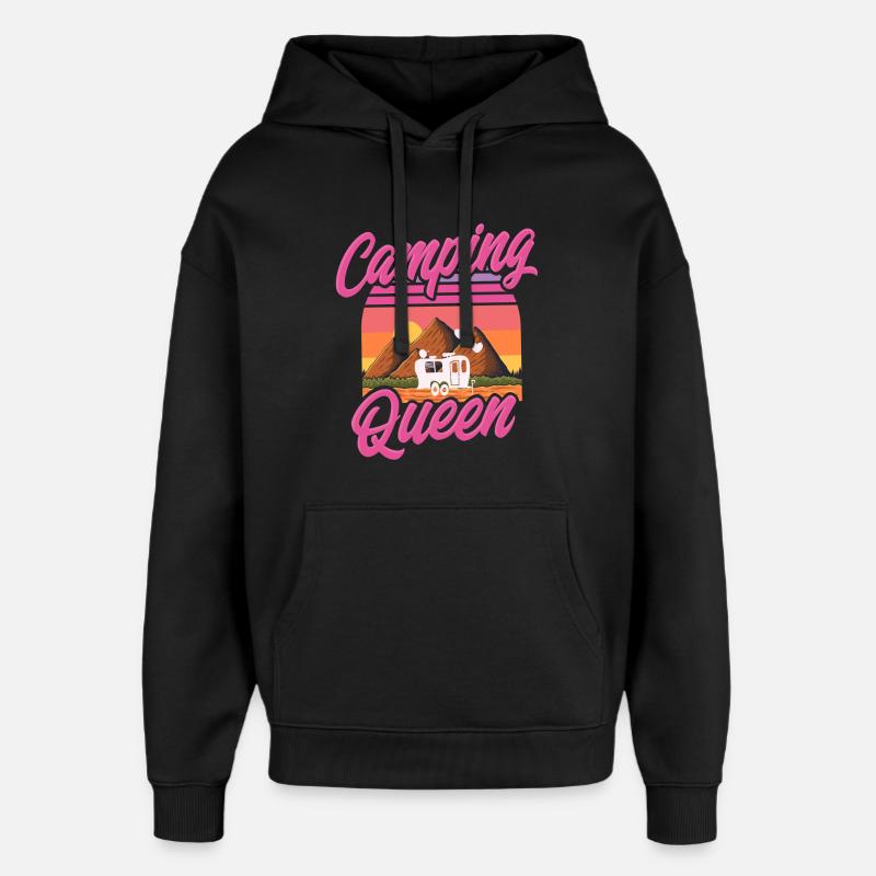 Camping Queen - Sweat à capuche unisexe Stanley/Stella Oversized - noir