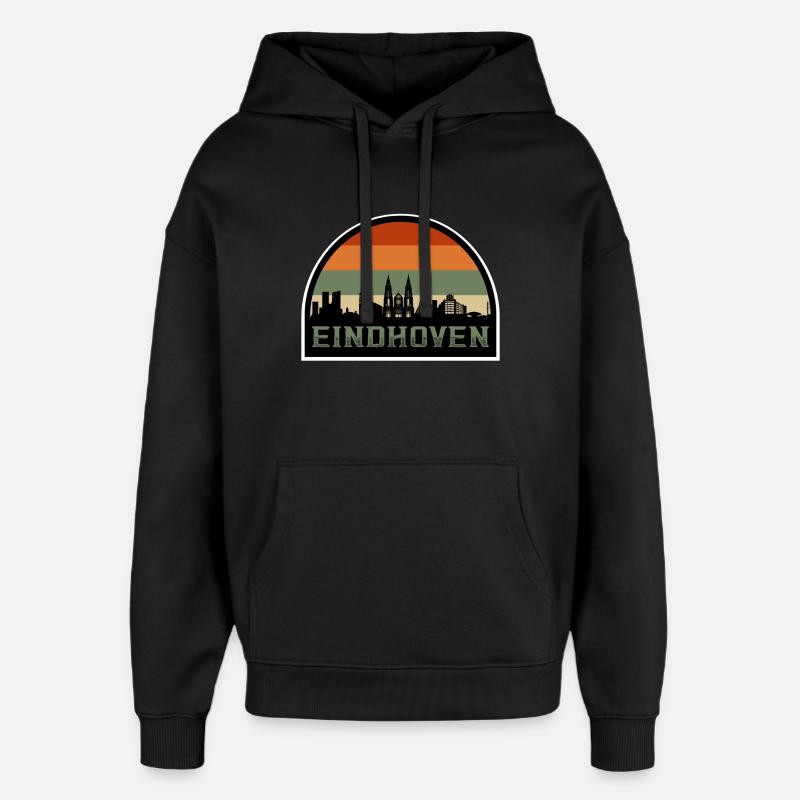 Eindhoven Pays-Bas Skyline Souvenir Drapeau Hollandais - Sweat à capuche unisexe Stanley/Stella Oversized - noir