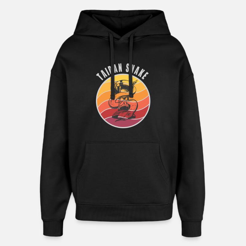 Taipan Slanger Design / Gave Idé - Hættetrøje unisex Stanley/Stella Oversized - sort