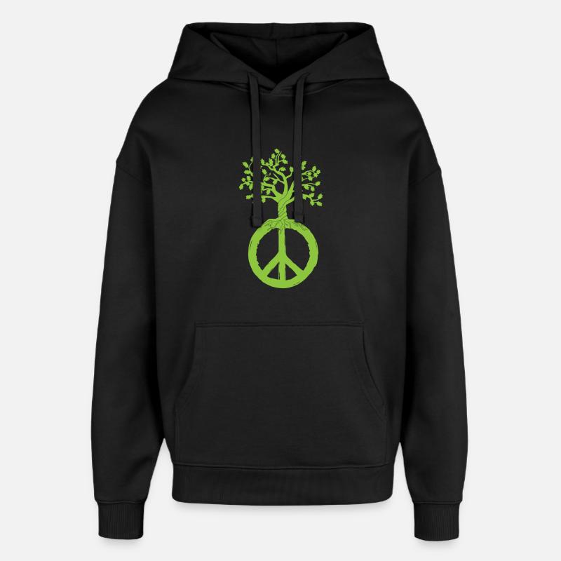 Hippie Paix Signe Inclusion Paix - Sweat à capuche unisexe Stanley/Stella Oversized - noir