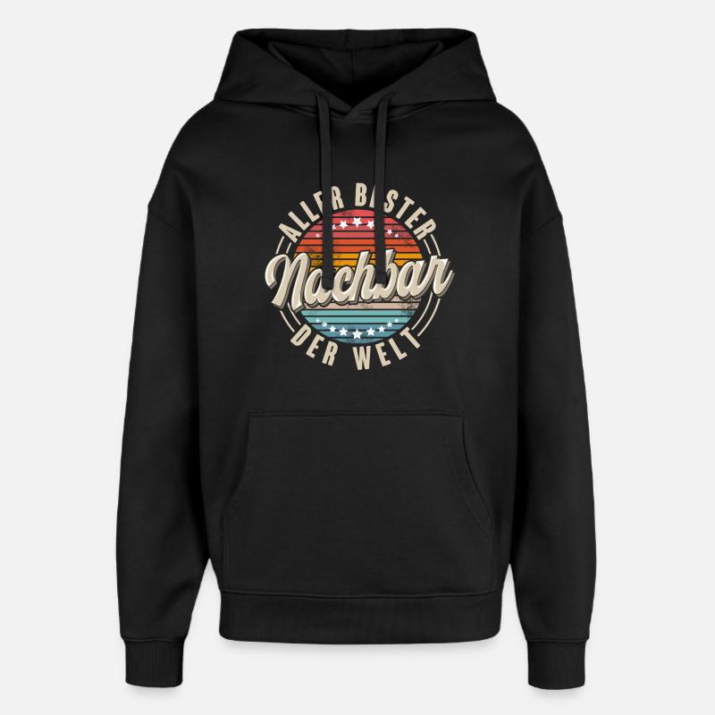 Nachbar - Oversized Unisex Hoodie von Stanley/Stella - Schwarz