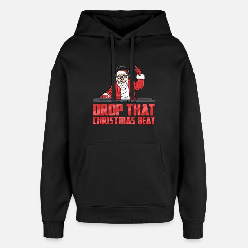 DJ Père Noël - Sweat à capuche unisexe Stanley/Stella Oversized - noir