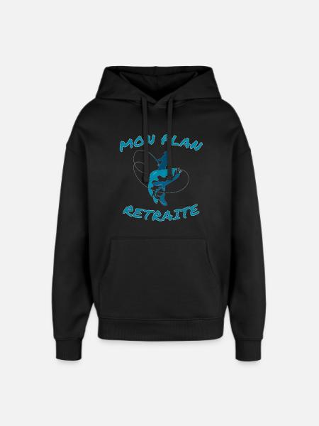 Pêcheur et Grand Brochet Illustration - Sweat à capuche unisexe Stanley/Stella Oversized - noir