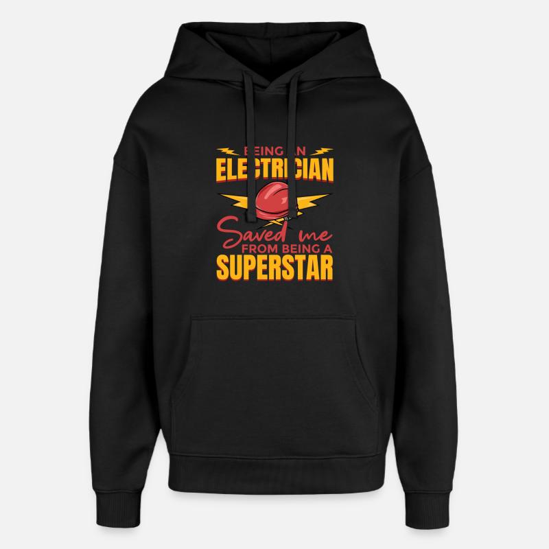 Ingénieur électricien Witz - Sweat à capuche unisexe Stanley/Stella Oversized - noir