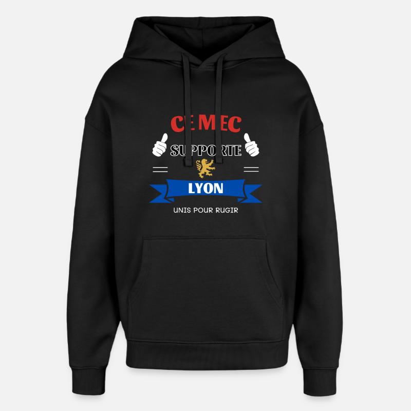 Ce mec supporte Lyon - Sweat à capuche unisexe Stanley/Stella Oversized - noir
