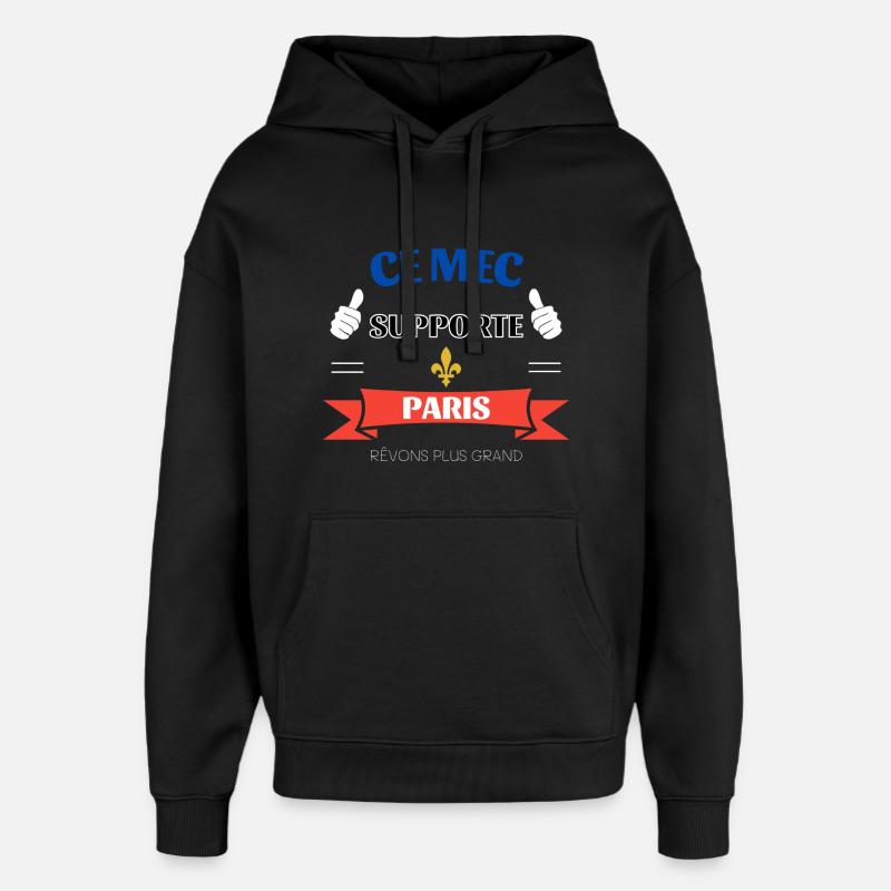 Ce mec supporte Paris - Sweat à capuche unisexe Stanley/Stella Oversized - noir