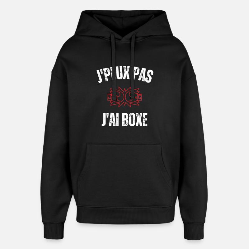Je peux pas j'ai boxe - Sweat à capuche unisexe Stanley/Stella Oversized - noir