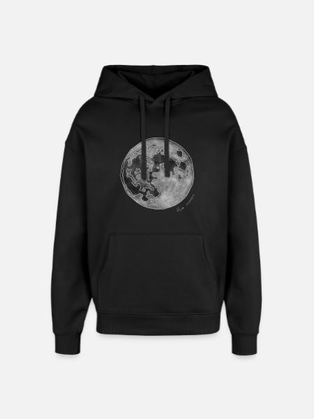 MOON - Oversized Unisex Hoodie by Stanley/Stella - black