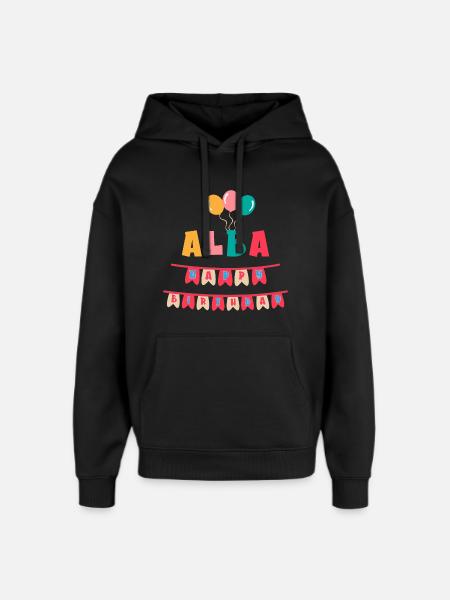 Alba t-shirt happy birthday happy birthday - Oversized Unisex Hoodie by Stanley/Stella - black