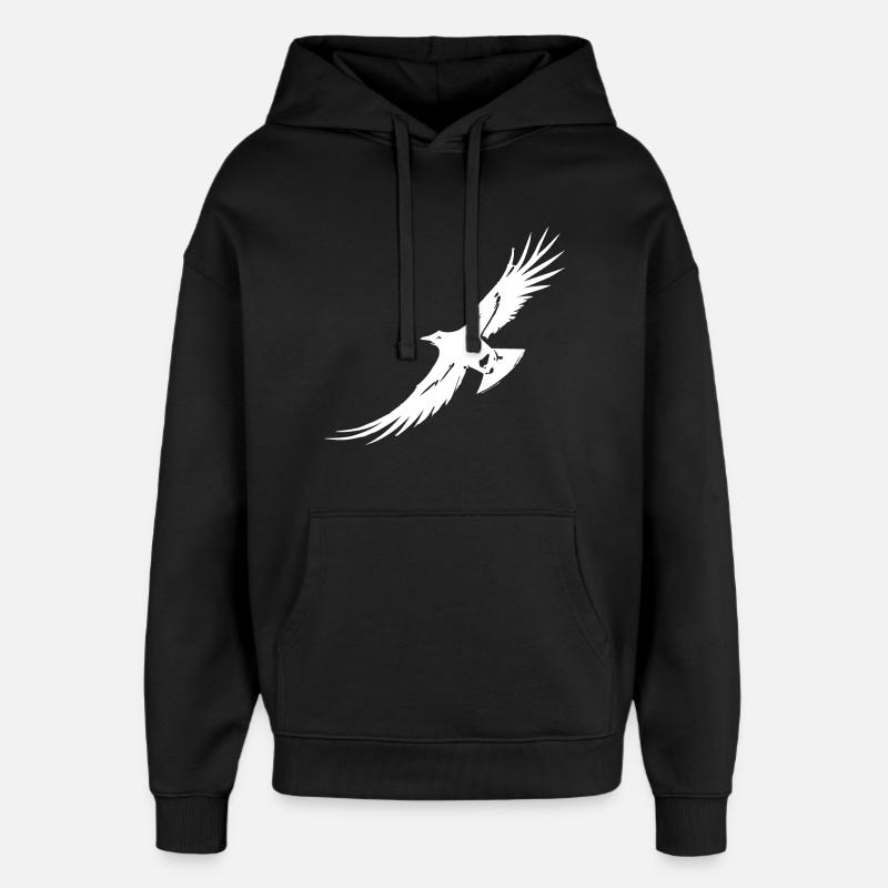 Corbeau volant - Sweat à capuche unisexe Stanley/Stella Oversized - noir