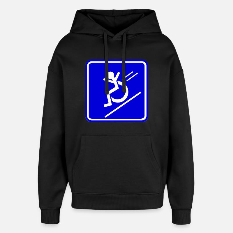This wheelchair user rolls down quickly * - Oversized Unisex Hoodie by Stanley/Stella - black