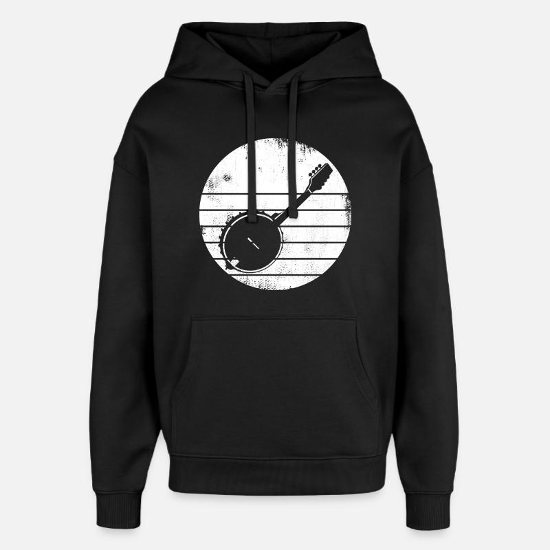 Dessin Banjo - Sweat à capuche unisexe Stanley/Stella Oversized - noir