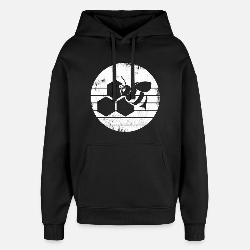 Croquis d’abeille mellifère - Sweat à capuche unisexe Stanley/Stella Oversized - noir