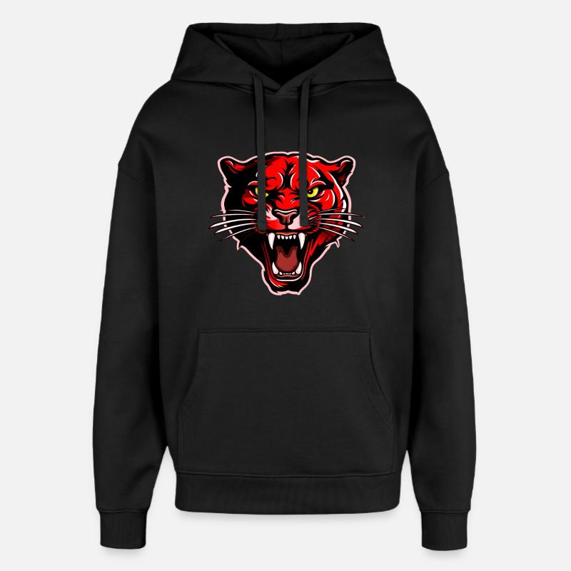 Panther Kopf Rot - Oversized Unisex Hoodie von Stanley/Stella - Schwarz