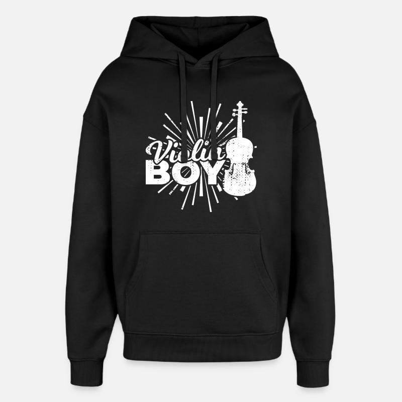 Garçon jouant du violon - Sweat à capuche unisexe Stanley/Stella Oversized - noir