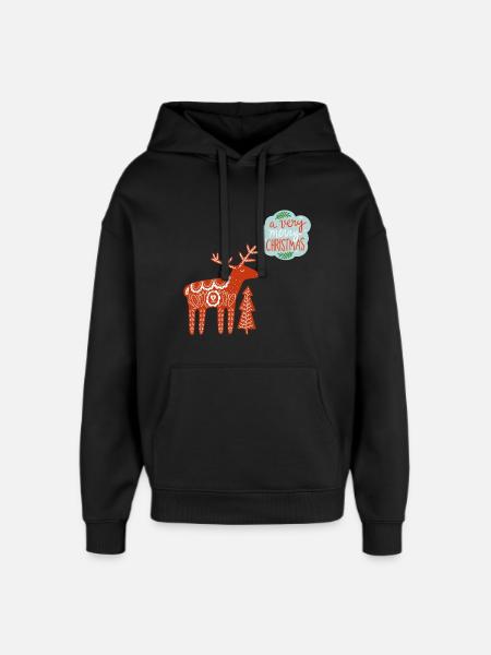 a very merry Christmas - Oversized Unisex Hoodie by Stanley/Stella - black