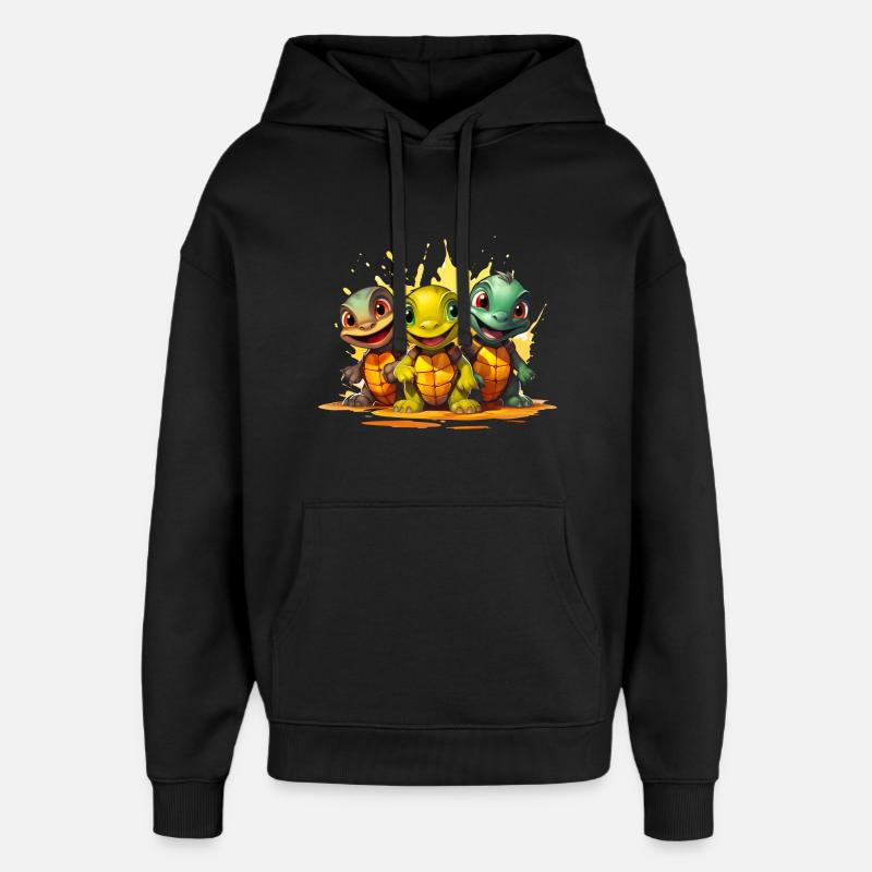 Escouade de bébés tortues - Sweat à capuche unisexe Stanley/Stella Oversized - noir