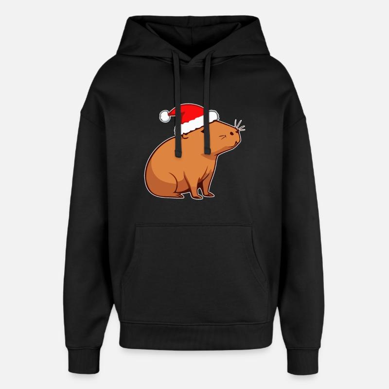 Capybara Weihnachten - Oversized Unisex Hoodie von Stanley/Stella - Schwarz