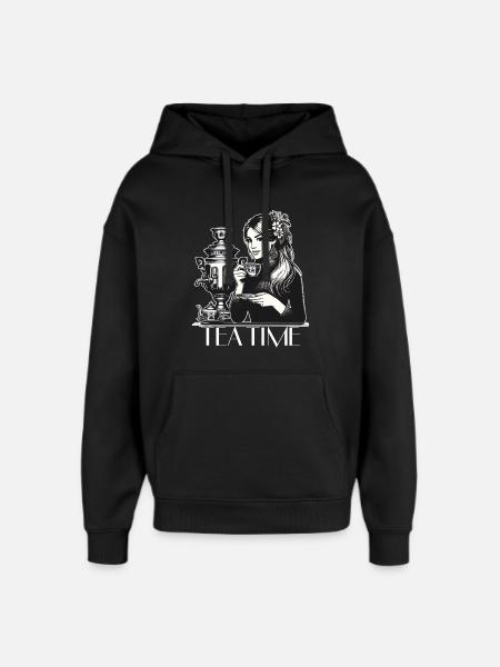 Samowar Teezeit Frau Geschenk - Oversized Unisex Hoodie von Stanley/Stella - Schwarz