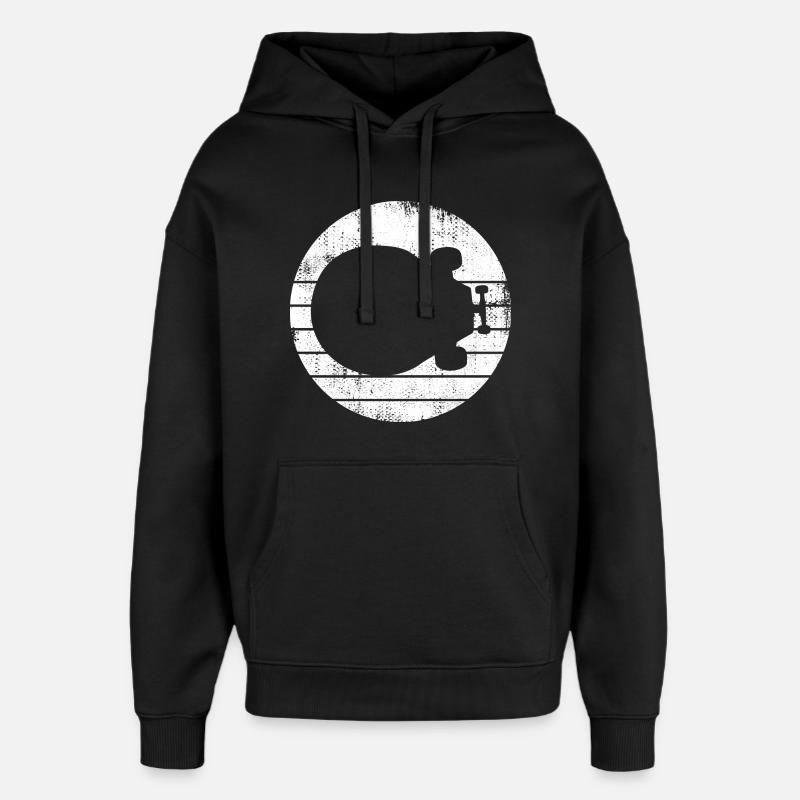Dessin de planche à roulettes - Sweat à capuche unisexe Stanley/Stella Oversized - noir