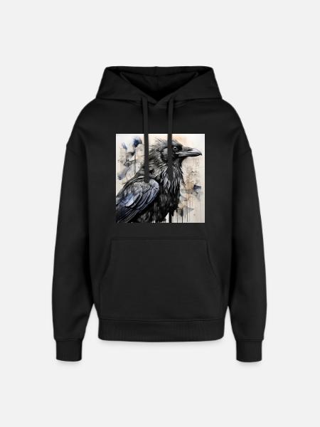 The Black Raven - Oversized Unisex Hoodie by Stanley/Stella - black
