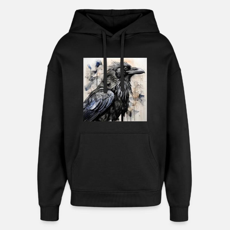 Der schwarze Rabe - Oversized Unisex Hoodie von Stanley/Stella - Schwarz