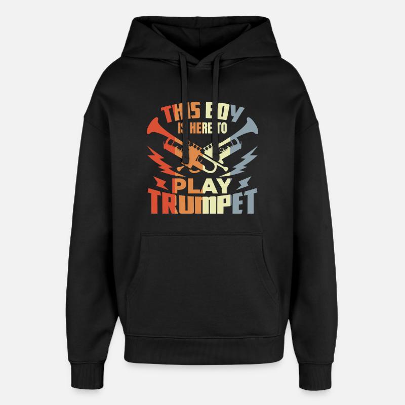 Junge der Trompete spielt - Oversized Unisex Hoodie von Stanley/Stella - Schwarz