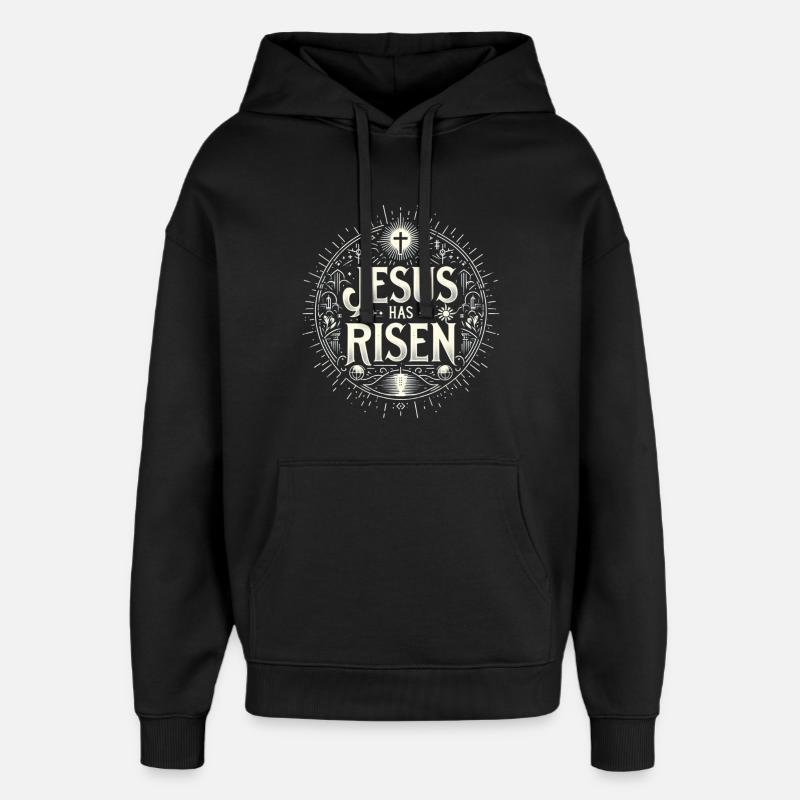 Cercle de Jésus est ressuscité - Sweat à capuche unisexe Stanley/Stella Oversized - noir