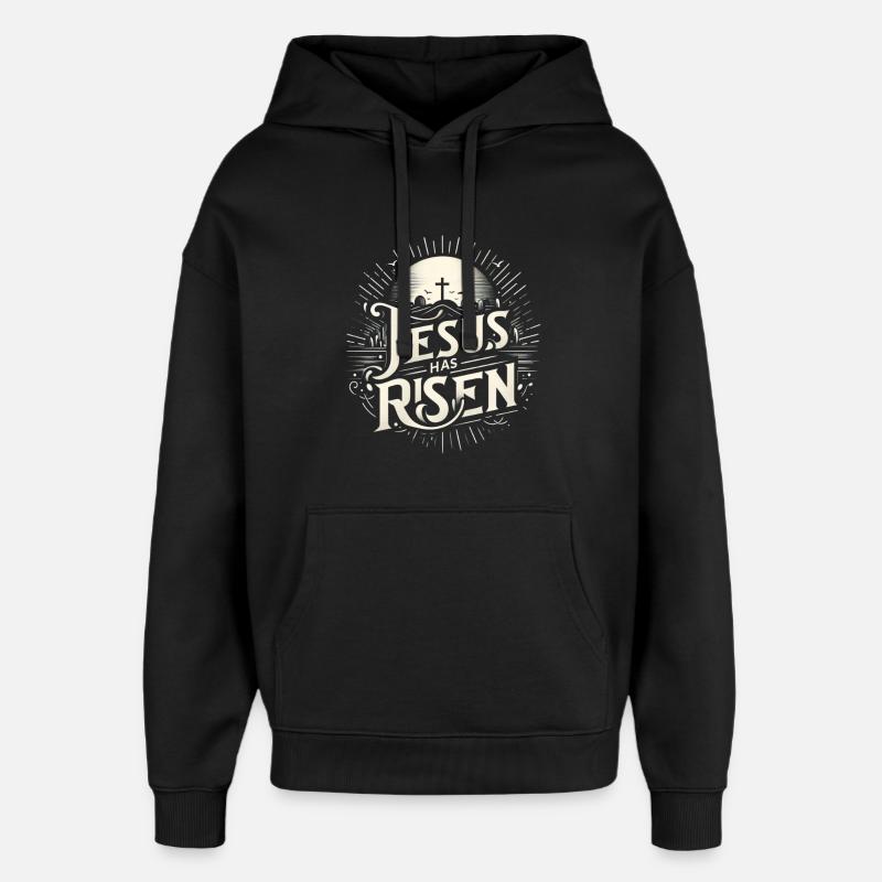 Jésus est ressuscité. - Sweat à capuche unisexe Stanley/Stella Oversized - noir