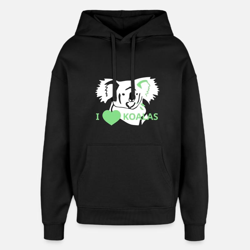 LoveKoalas - Sweat à capuche unisexe Stanley/Stella Oversized - noir