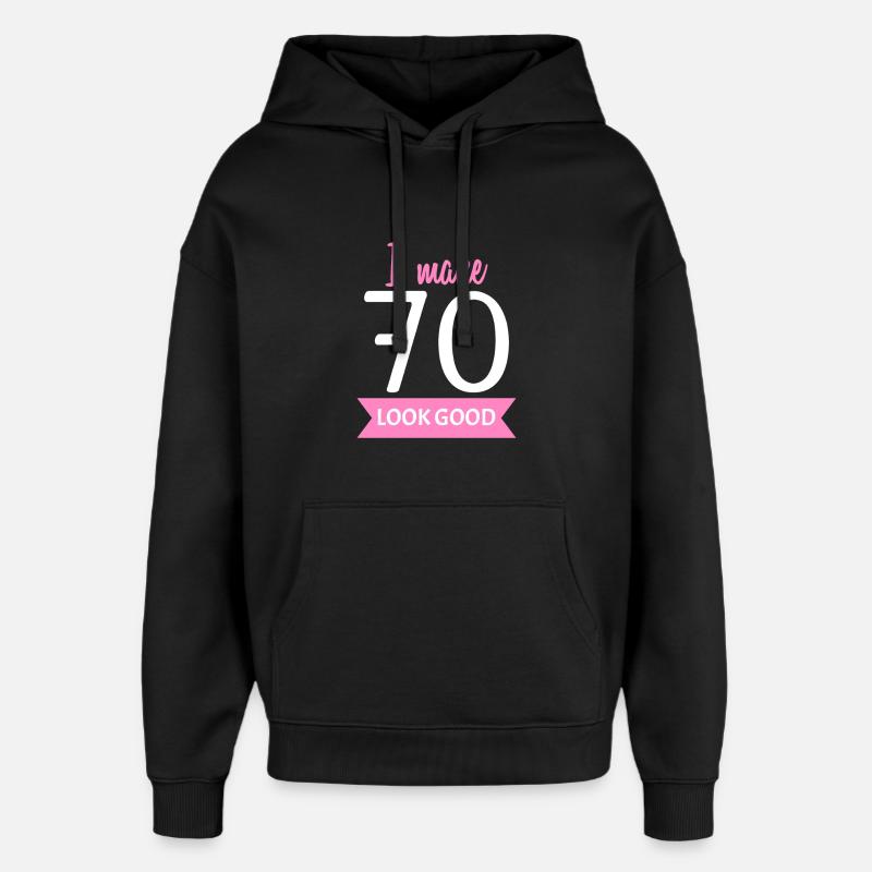 70 ans de grand-mère - Sweat à capuche unisexe Stanley/Stella Oversized - noir