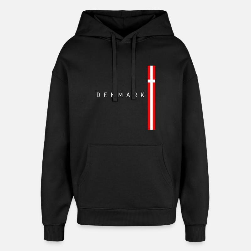 Drapeau du Danemark, fierté danoise - Sweat à capuche unisexe Stanley/Stella Oversized - noir