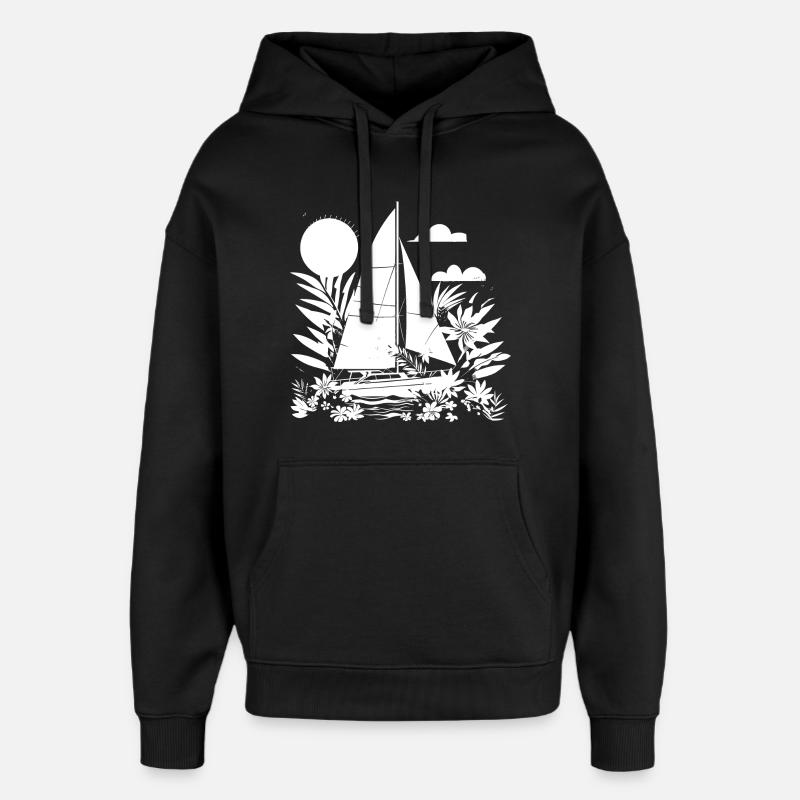 Segeln Comic Look - Oversized Unisex Hoodie von Stanley/Stella - Schwarz