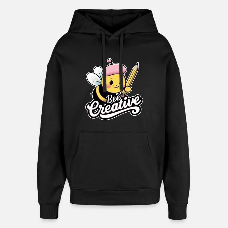 creative bee bee be creative - Oversized Unisex Hoodie by Stanley/Stella - black