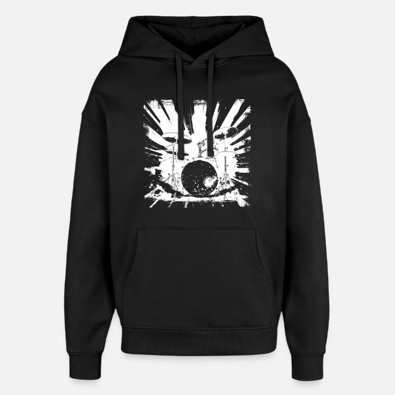Graphiques de batterie - Sweat à capuche unisexe Stanley/Stella Oversized - noir