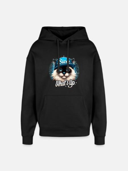 helig birma katt birman katt vad händer geschen - Stanley/Stella Oversized Huvtröja Unisex - svart