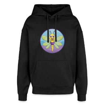 Libelle Niedliche Kawaii Cartoon Clipart Tier Haustier - Oversized Unisex Hoodie von Stanley/Stella - Schwarz - Vorne - AI Model Female 172 light (172cm) & AI Model Male 185 light (185cm)