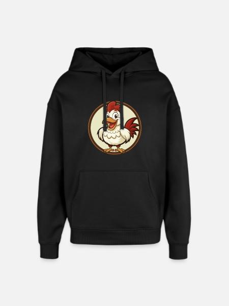 kylling, farverig, kawaii, tegneseriefigur Clipart - Hættetrøje unisex Stanley/Stella Oversized - sort