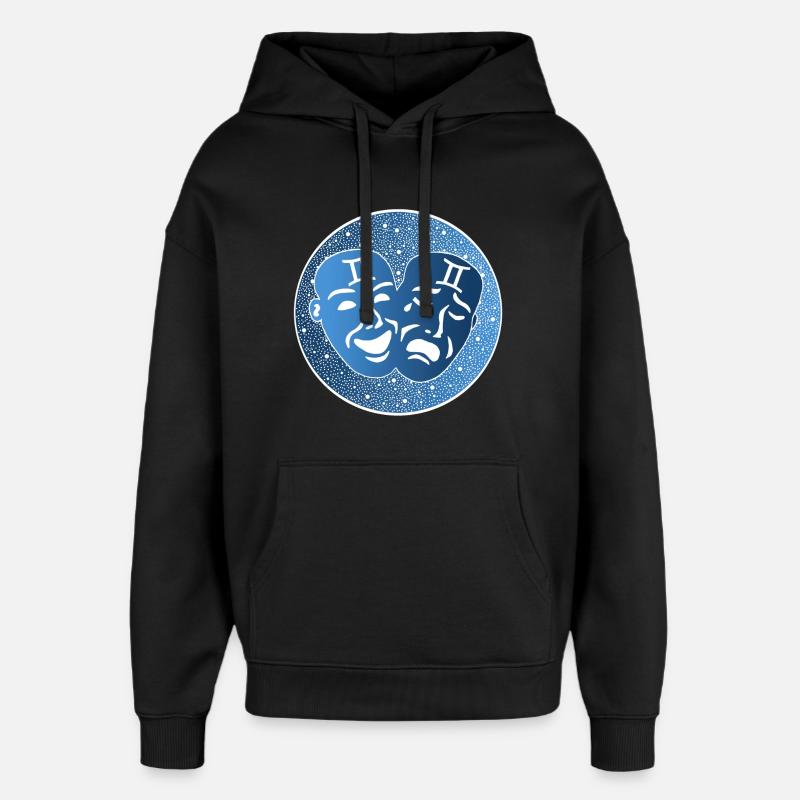 Signe astrologique des gémeaux - Sweat à capuche unisexe Stanley/Stella Oversized - noir