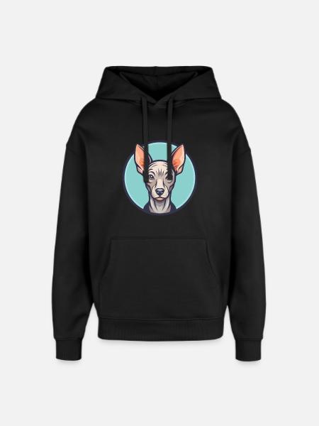 Inka haarlose Hunderasse Cartoon Kawaii Clipart Haustier - Oversized Unisex Hoodie von Stanley/Stella - Schwarz