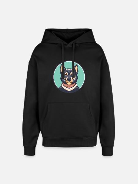 Molossus Of Epirus Dog Breed Cartoon Kawaii - Oversized Unisex Hoodie by Stanley/Stella - black