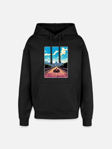 Austin Circuit Motorsport Race Texas Travel Poster - Oversized Unisex Hoodie by Stanley/Stella - black