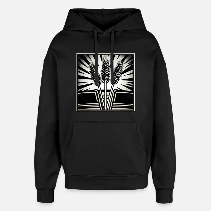 3 épis de blé - Sweat à capuche unisexe Stanley/Stella Oversized - noir