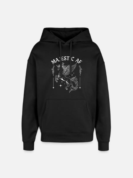 Majestic AF – Fliegendes Einhorn - Oversized Unisex Hoodie von Stanley/Stella - Schwarz