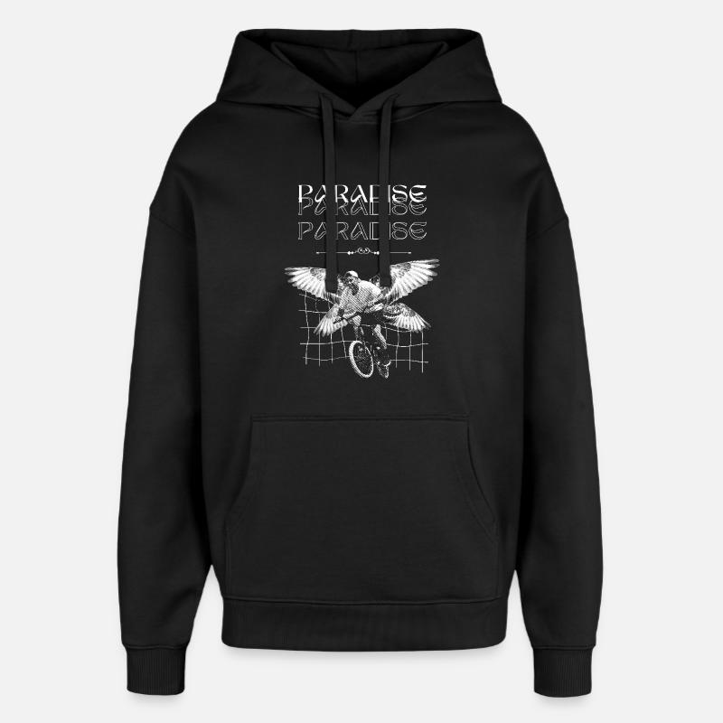 BMX Wings – Freestyle au paradis - Sweat à capuche unisexe Stanley/Stella Oversized - noir