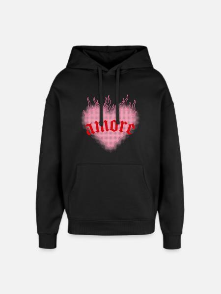 Burning love - Oversized Unisex Hoodie by Stanley/Stella - black